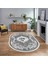 Dijital Kaymaz Taban Yıkanabilir Oval Klasik Desen Yolluk Salon Halısı, V-O-Klasik-16-Gri, 1