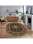 Dijital Kaymaz Taban Yıkanabilir Oval Klasik Desen Yolluk Salon Halısı, V-O-Klasik-21-Siyah, 1