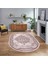 Dijital Kaymaz Taban Yıkanabilir Oval Klasik Desen Yolluk Salon Halısı, V-O-Klasik-15-Pembe, 1