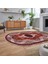 Dijital Kaymaz Taban Yıkanabilir Oval Klasik Desen Yolluk Salon Halısı, V-O-Klasik-24-Bordo, 2