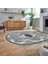 Dijital Kaymaz Taban Yıkanabilir Oval Klasik Desen Yolluk Salon Halısı, V-O-Klasik-24-Gri, 2