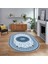 Dijital Kaymaz Taban Yıkanabilir Oval Klasik Desen Yolluk Salon Halısı, V-O-Klasik-18-Mavi, 1
