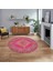 Dijital Kaymaz Taban Yıkanabilir Yuvarlak Klasik Desen Mutfak Salon Halısı, V-Y-Klasik-06-Pembe, 1