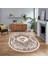 Dijital Kaymaz Taban Yıkanabilir Oval Klasik Desen Yolluk Salon Halısı, V-O-Klasik-16-Kahve, 1