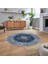 Dijital Kaymaz Taban Yıkanabilir Yuvarlak Klasik Desen Mutfak Salon Halısı, V-Y-Klasik-07-Mavi, 2