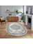 Dijital Kaymaz Taban Yıkanabilir Oval Klasik Desen Yolluk Salon Halısı, V-O-Klasik-15-Mavi, 1