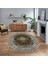 Dijital Kaymaz Taban Yıkanabilir Oval Klasik Desen Yolluk Salon Halısı, V-O-Klasik-07-Kahve, 1