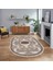 Dijital Kaymaz Taban Yıkanabilir Oval Klasik Desen Yolluk Salon Halısı, V-O-Klasik-24-Kahve, 1