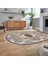 Dijital Kaymaz Taban Yıkanabilir Oval Klasik Desen Yolluk Salon Halısı, V-O-Klasik-24-Kahve, 2