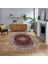 Dijital Kaymaz Taban Yıkanabilir Oval Klasik Desen Yolluk Salon Halısı, V-O-Klasik-07-Bordo, 1