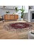 Dijital Kaymaz Taban Yıkanabilir Oval Klasik Desen Yolluk Salon Halısı, V-O-Klasik-07-Bordo, 2