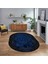 Dijital Kaymaz Taban Yıkanabilir Oval Klasik Desen Yolluk Salon Halısı, V-O-Klasik-12-Mavi, 1