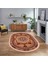 Dijital Kaymaz Taban Yıkanabilir Oval Klasik Desen Yolluk Salon Halısı, V-O-Klasik-17-Bordo, 1