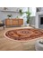 Dijital Kaymaz Taban Yıkanabilir Oval Klasik Desen Yolluk Salon Halısı, V-O-Klasik-17-Bordo, 2