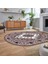 Dijital Kaymaz Taban Yıkanabilir Oval Klasik Desen Yolluk Salon Halısı, V-O-Klasik-23-Bordo, 2