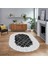 Dijital Kaymaz Taban Yıkanabilir Oval Klasik Desen Yolluk Salon Halısı, V-O-Klasik-04-Beyaz, 1