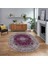 Dijital Kaymaz Taban Yıkanabilir Oval Klasik Desen Yolluk Salon Halısı, V-O-Klasik-07-Mor, 1
