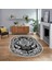 Dijital Kaymaz Taban Yıkanabilir Oval Klasik Desen Yolluk Salon Halısı, V-O-Klasik-09-Antrasit, 1