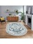 Dijital Kaymaz Taban Yıkanabilir Oval Klasik Desen Yolluk Salon Halısı, V-O-Klasik-09-Mavi, 1