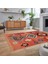 Dijital Baskılı Kaymaz Taban Yıkanabilir Etnik Desen Yolluk Salon Halısı, V-Etnik-01-Kırmızı, 2