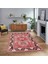 Dijital Baskılı Kaymaz Taban Yıkanabilir Etnik Desen Yolluk Salon Halısı, V-Etnik-10-Pembe, 1