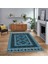 Dijital Baskılı Kaymaz Taban Yıkanabilir Etnik Desen Yolluk Salon Halısı, V-Etnik-04-Mavi, 1