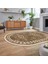 Dijital Baskılı Kaymaz Taban Yıkanabilir Oval Etnik Desen Yolluk Salon Halısı, V-O-Etnik-03-Kahve, 2