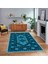 Dijital Baskılı Kaymaz Taban Yıkanabilir Etnik Desen Yolluk Salon Halısı, V-Etnik-08-Mavi, 1
