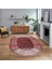 Dijital Baskılı Kaymaz Taban Yıkanabilir Oval Etnik Desen Yolluk Salon Halısı, V-O-Etnik-16-Bordo, 1
