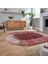 Dijital Baskılı Kaymaz Taban Yıkanabilir Oval Etnik Desen Yolluk Salon Halısı, V-O-Etnik-16-Bordo, 2