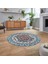 Dijital Kaymaz Taban Yıkanabilir Yuvarlak Etnik Desen Mutfak Salon Halısı, V-Y-Etnik-14-Renkli, 2