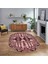 Dijital Baskılı Kaymaz Taban Yıkanabilir Oval Etnik Desen Yolluk Salon Halısı, V-O-Etnik-20-Pembe, 1