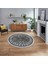 Dijital Kaymaz Taban Yıkanabilir Yuvarlak Etnik Desen Mutfak Salon Halısı, V-Y-Etnik-03-Antrast, 1