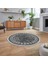 Dijital Kaymaz Taban Yıkanabilir Yuvarlak Etnik Desen Mutfak Salon Halısı, V-Y-Etnik-03-Antrast, 2