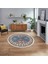 Dijital Kaymaz Taban Yıkanabilir Yuvarlak Etnik Desen Mutfak Salon Halısı, V-Y-Etnik-03-Mavi, 1