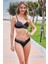 Rukomayo Siyah Beyaz Desenli Boş Kaplı Omuzdan Ayarlanabilir Askılı Bikini 1