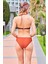 Rukomayo Taba Rengi Desenli Dönmeli Straplez Ince Askılı Bikini 4