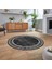Dijital Kaymaz Taban Yıkanabilir Yuvarlak Çerçeveli Mutfak Salon Halısı, V-Y-Çerçeveli-31-Antrasit, 2