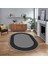 Dijital Kaymaz Taban Yıkanabilir Oval Çerçeveli Mutfak Salon Halısı, V-O-Çerçeveli-07-Gri, 1