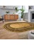 Dijital Kaymaz Taban Yıkanabilir Oval Çerçeveli Mutfak Salon Halısı, V-O-Çerçeveli-08-Bej, 2