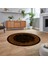 Dijital Kaymaz Taban Yıkanabilir Yuvarlak Çerçeveli Mutfak Salon Halısı, V-Y-Çerçeveli-06-Kahve, 2