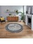 Dijital Kaymaz Taban Yıkanabilir Yuvarlak Çerçeveli Mutfak Salon Halısı, V-Y-Çerçeveli-31-Gri, 1