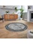 Dijital Kaymaz Taban Yıkanabilir Yuvarlak Çerçeveli Mutfak Salon Halısı, V-Y-Çerçeveli-31-Gri, 2