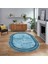Dijital Kaymaz Taban Yıkanabilir Oval Çerçeveli Mutfak Salon Halısı, V-O-Çerçeveli-31-Mavi, 1