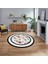 Dijital Kaymaz Taban Yıkanabilir Yuvarlak Çerçeveli Mutfak Salon Halısı, V-Y-Çerçeveli-27-Beyaz, 1