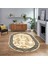 Dijital Kaymaz Taban Yıkanabilir Oval Çerçeveli Mutfak Salon Halısı, V-O-Çerçeveli-17-Bej, 1