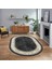 Dijital Kaymaz Taban Yıkanabilir Oval Çerçeveli Mutfak Salon Halısı, V-O-Çerçeveli-21-Antrasit, 1