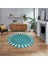 Dijital Kaymaz Taban Yıkanabilir Yuvarlak Çerçeveli Mutfak Salon Halısı, V-Y-Çerçeveli-40-Mavi, 1
