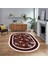 Dijital Kaymaz Taban Yıkanabilir Oval Çerçeveli Mutfak Salon Halısı, V-O-Çerçeveli-27-Bordo, 1