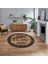 Dijital Kaymaz Taban Yıkanabilir Yuvarlak Çerçeveli Mutfak Salon Halısı, V-Y-Çerçeveli-16-Turuncu, 1